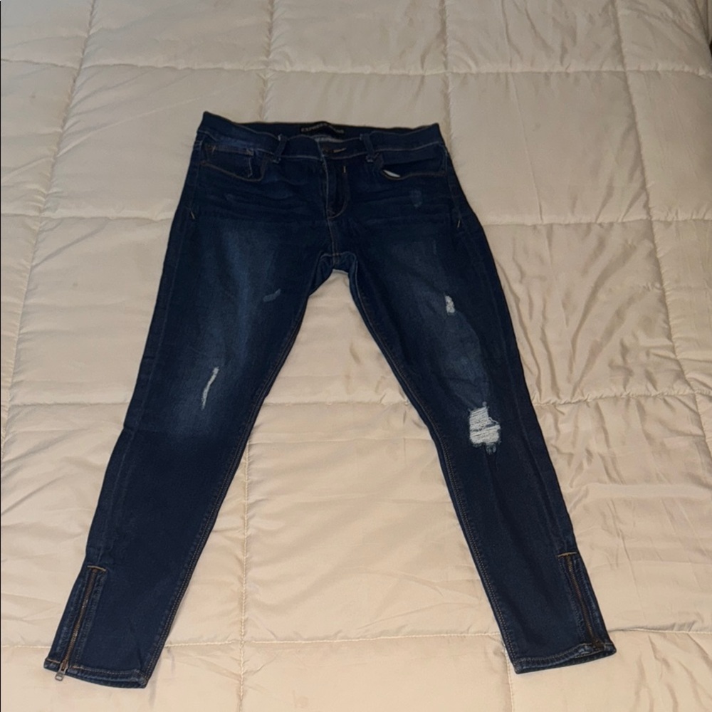 Blue Skinny Distressed Jeans